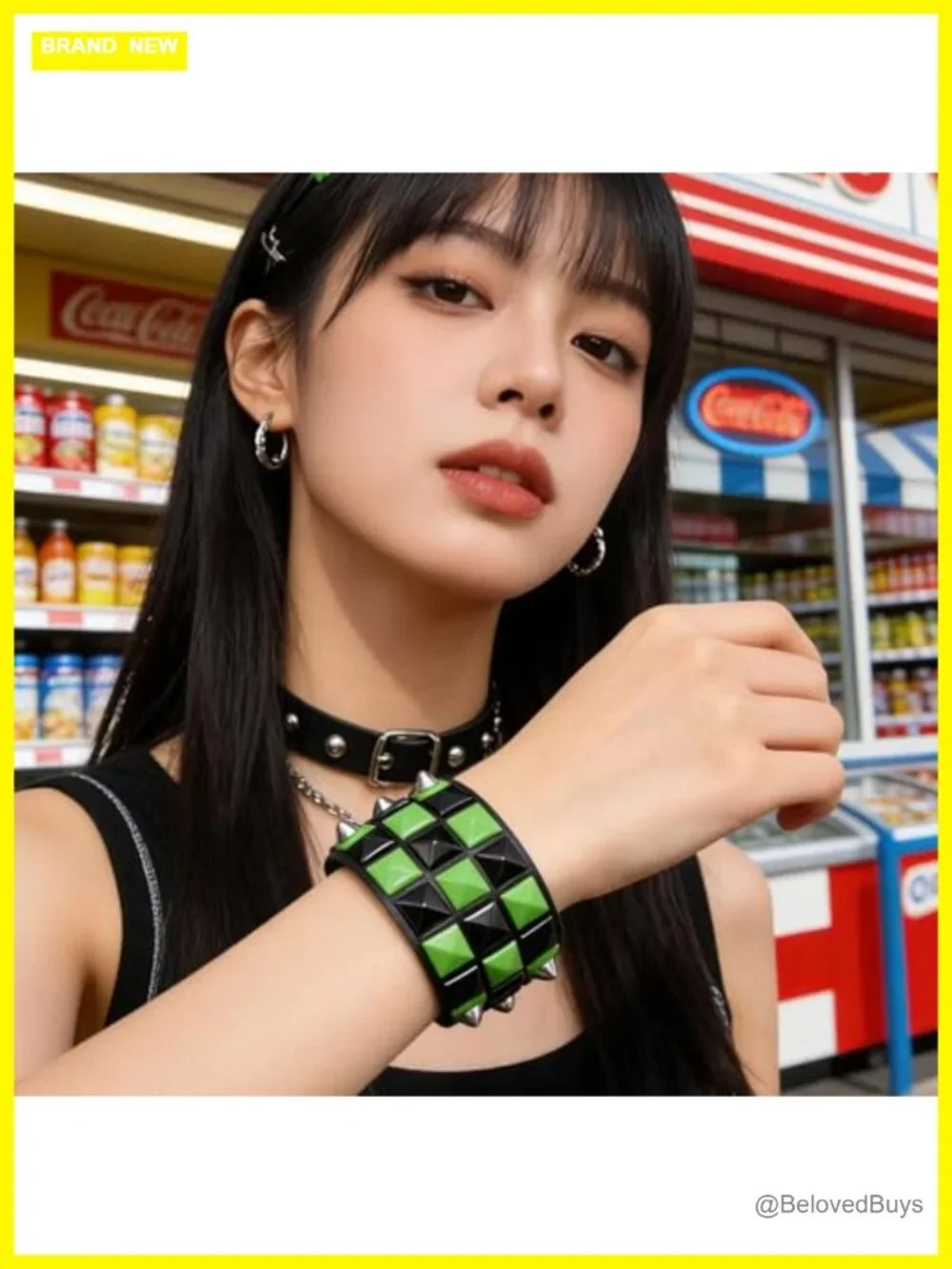 3 Pcs Adjustable Punk Studded Faux Leather Gothic Bracelet Set